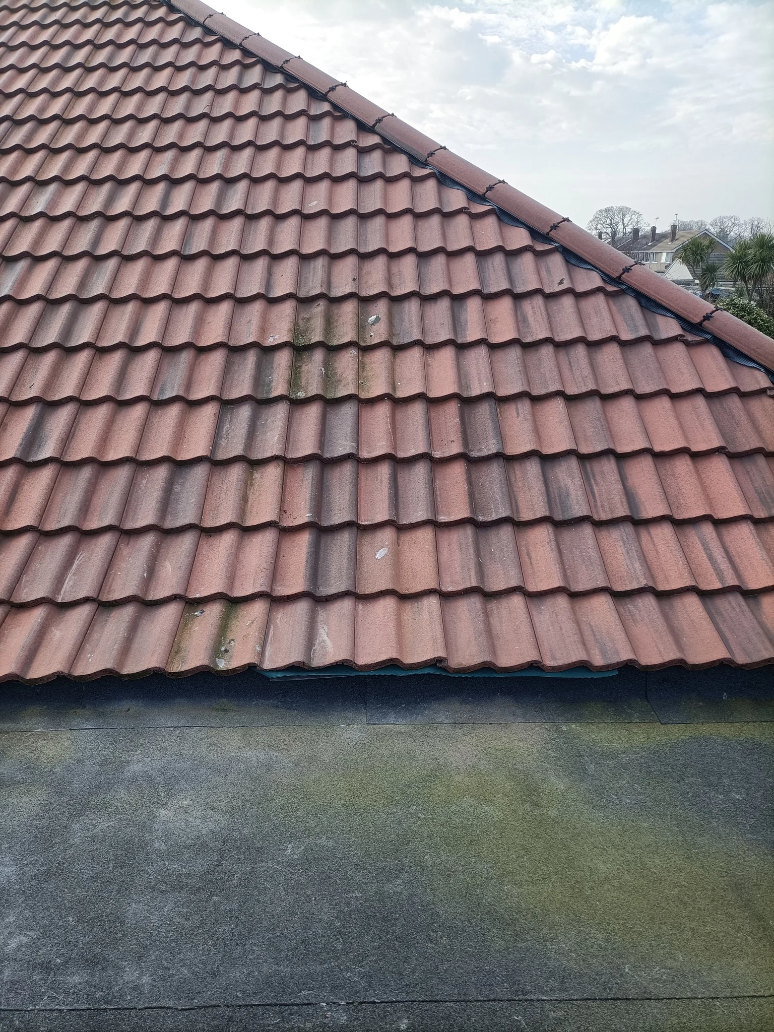 Concrete tile roofing